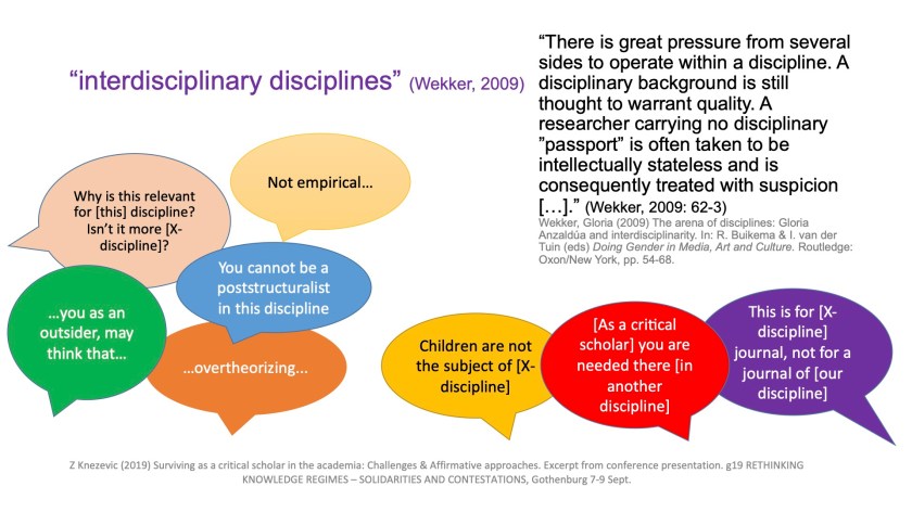 z. knezevic 2019 surviving as a critical scholar challenges and affirmative approaches excerpt from conference presentation g19 rethinking knowledge regimes - solidarities and contestations